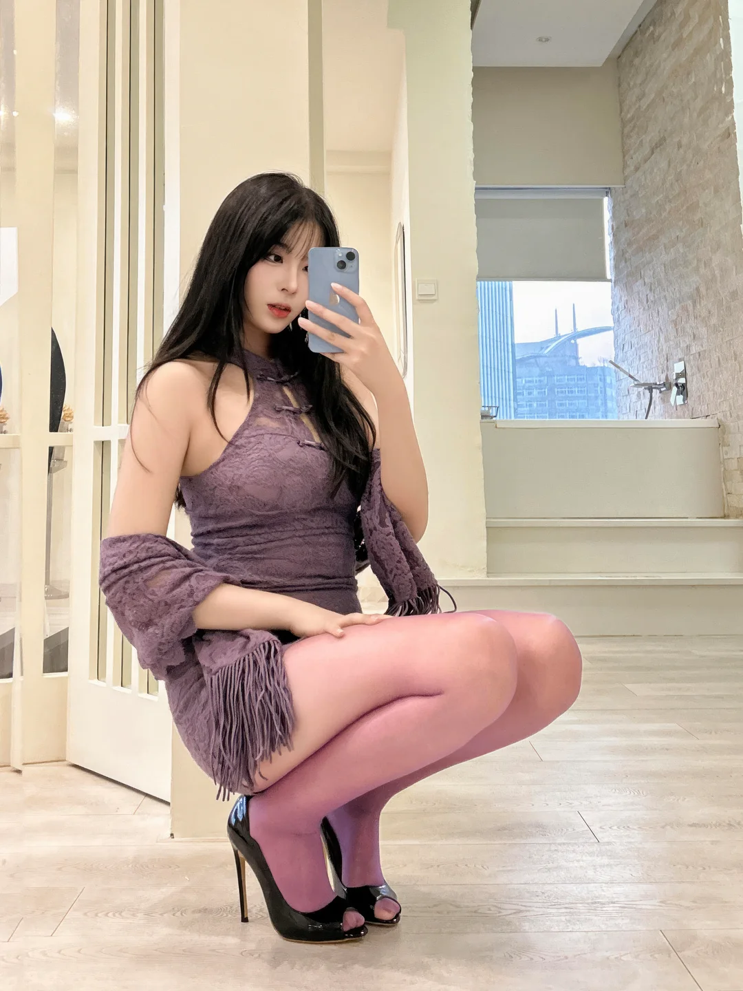 轩萧学姐 - No.079 紫色旗袍红丝 [74P,1V-499MB] tg@simisebaisi 【丝足阁】065.webp